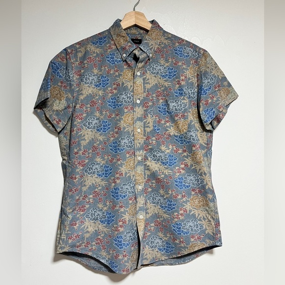 J.Crew Floral Print Short Sleeve Shirt - 100% Cotton - Approx Size M - Picture 1 of 8